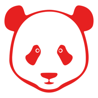 Simple Panda Face Decal (Red)